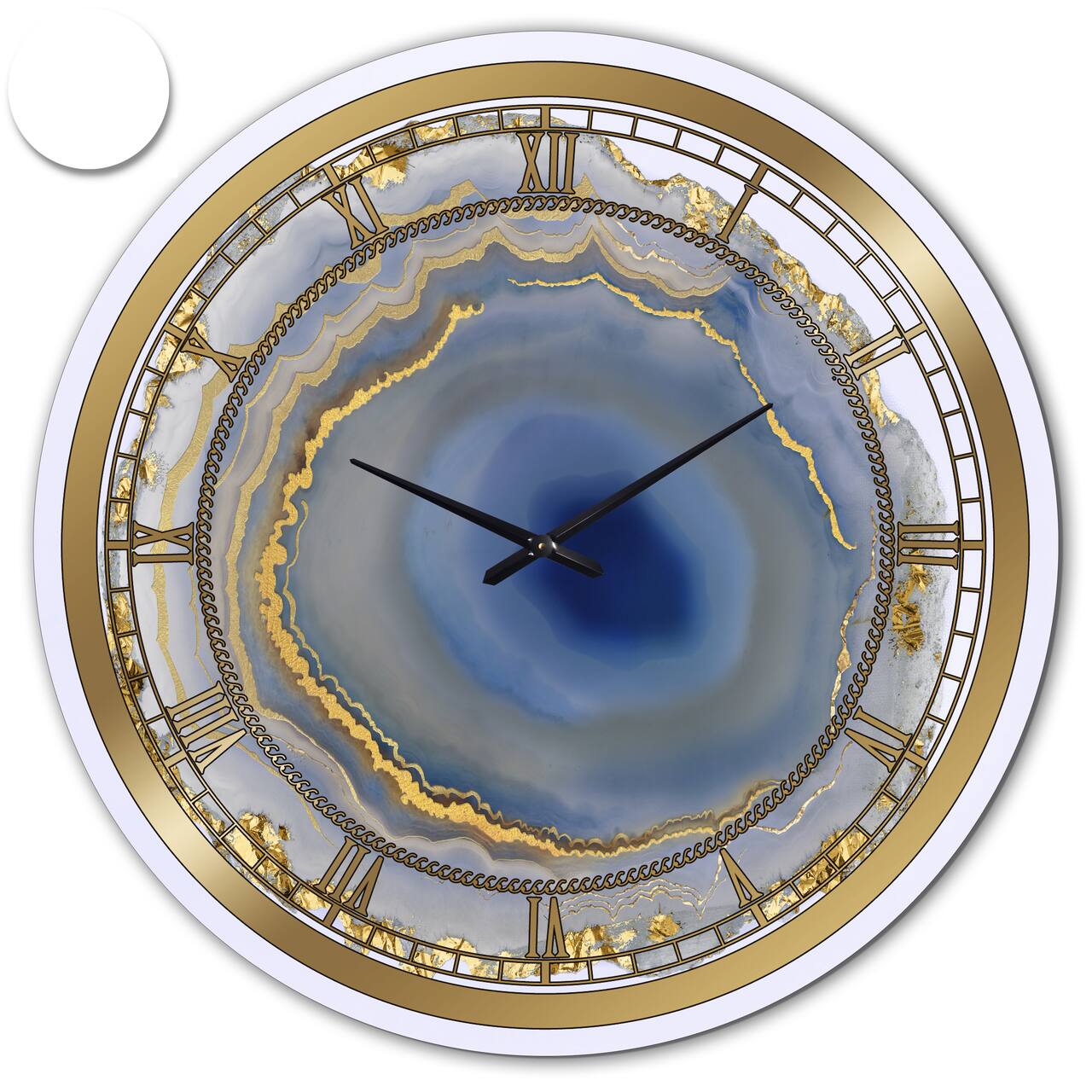 Designart Golden Water Agate Oversized Wall Clock